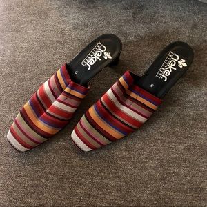 Vintage Rainbow Striped Mules
